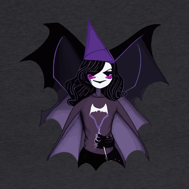 Halloween Bat Witch Purple by MindGlowArt